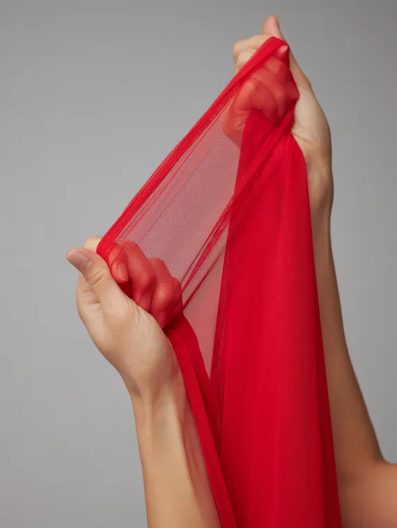 Сетка эластичная Lauma оптом с эффектом голого тела, красный 100