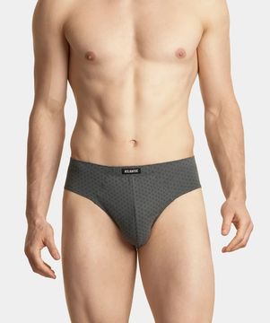 Мужские трусы (3шт) слипы классика Atlantic 3MP-101/03 , графитовые + светлый хаки + черные