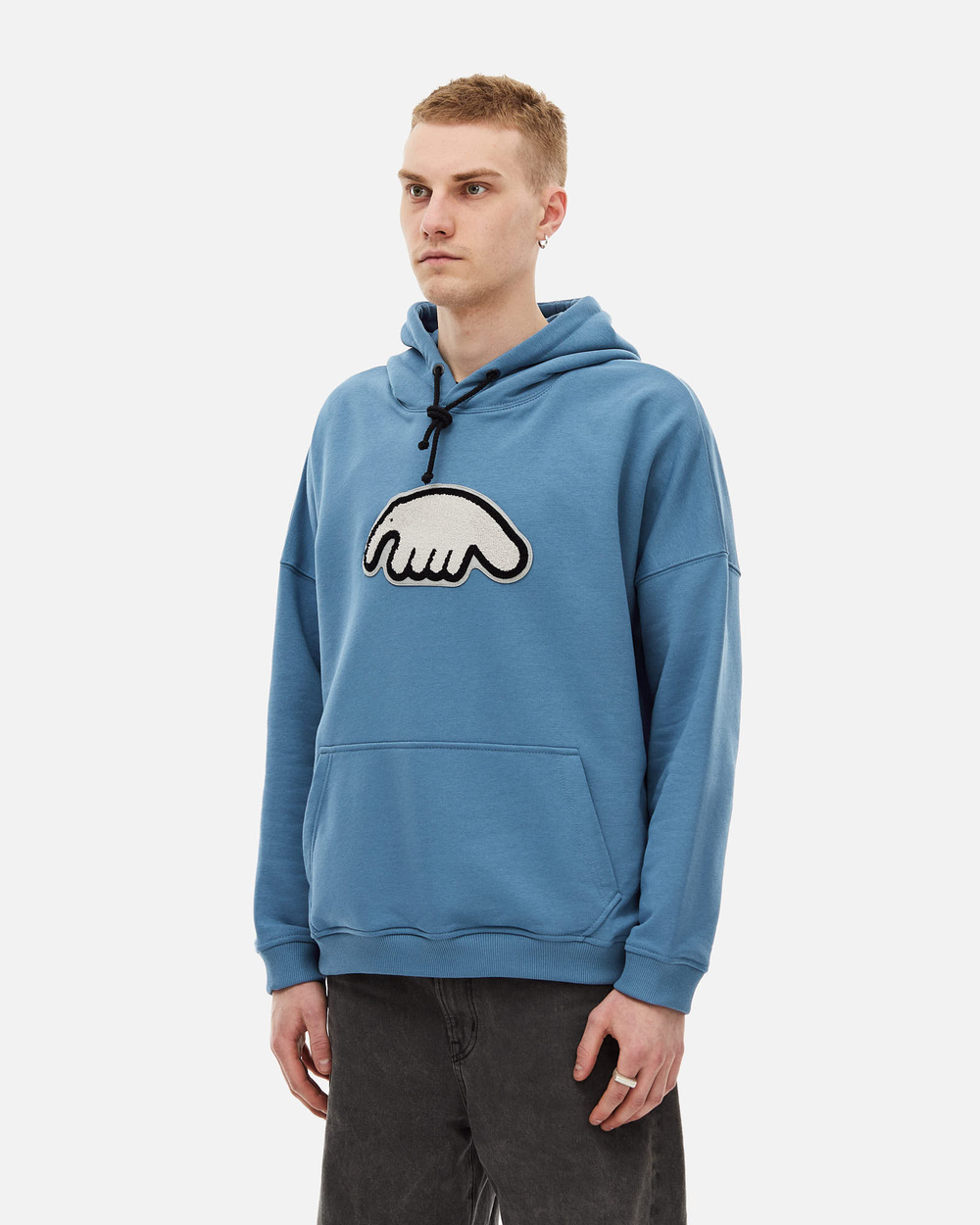 Худи ANTEATER Hoodie-Blue-White-Logo