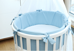 Мягкие бортики для кроватки Ellipsebed (голубой, сатин)