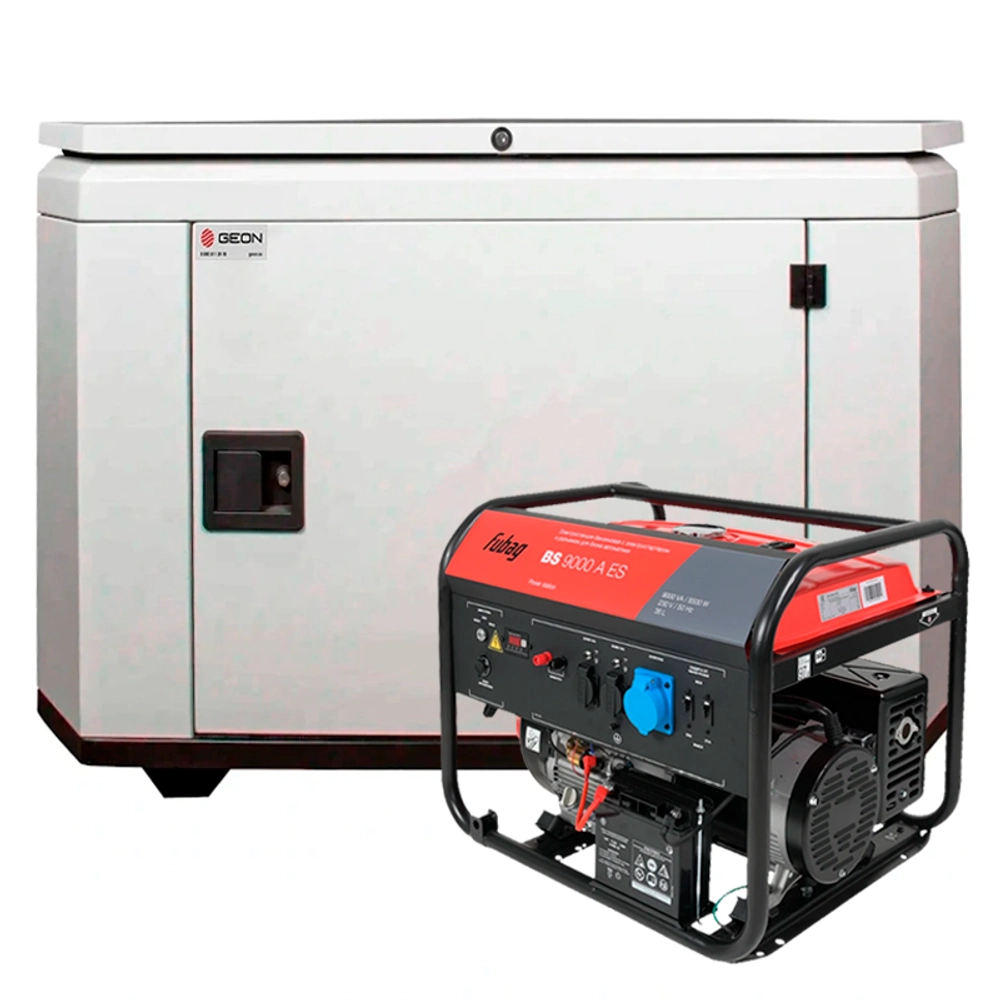 Бензиновый генератор FUBAG BS 9000 A ES с кожухом Geon 1200 RAL 7035