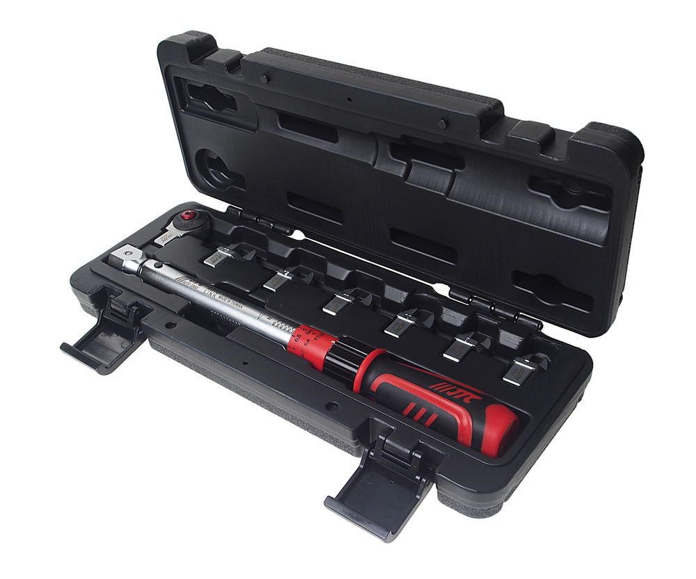 Ключ динамометрический 10-60Нм 9-12мм с рожковыми насадками 7-13мм 8 предметов JTC