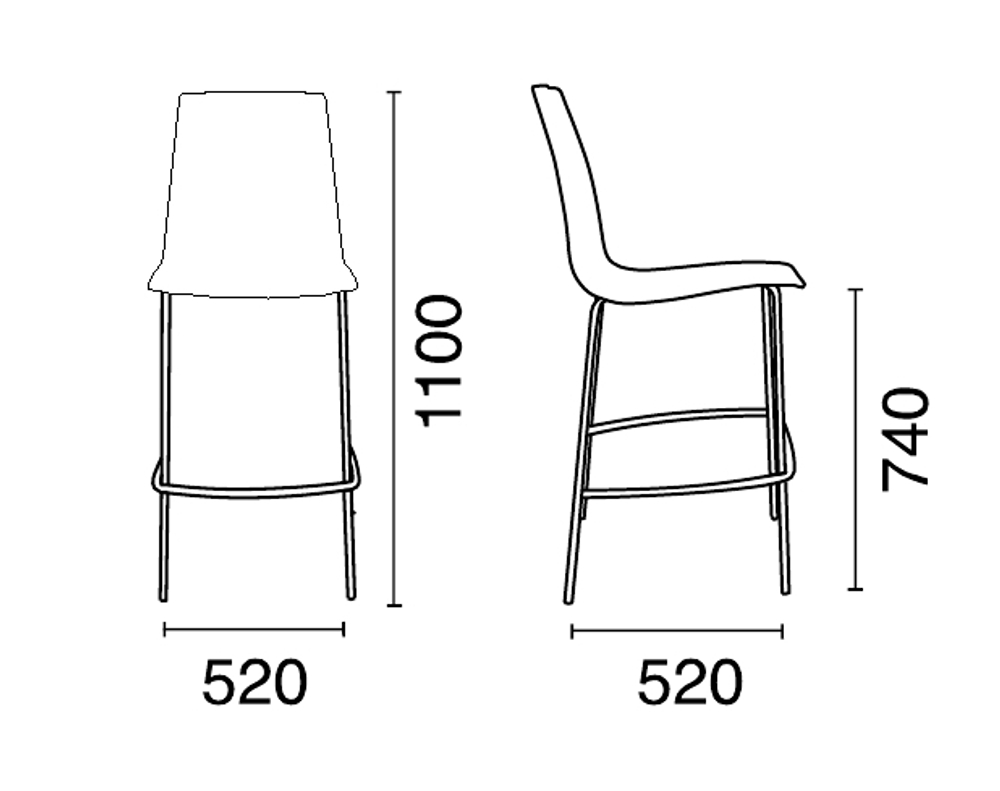 Стул пластиковый барный Papatya X-Treme BSL Pro, антрацит, кирпично-красный