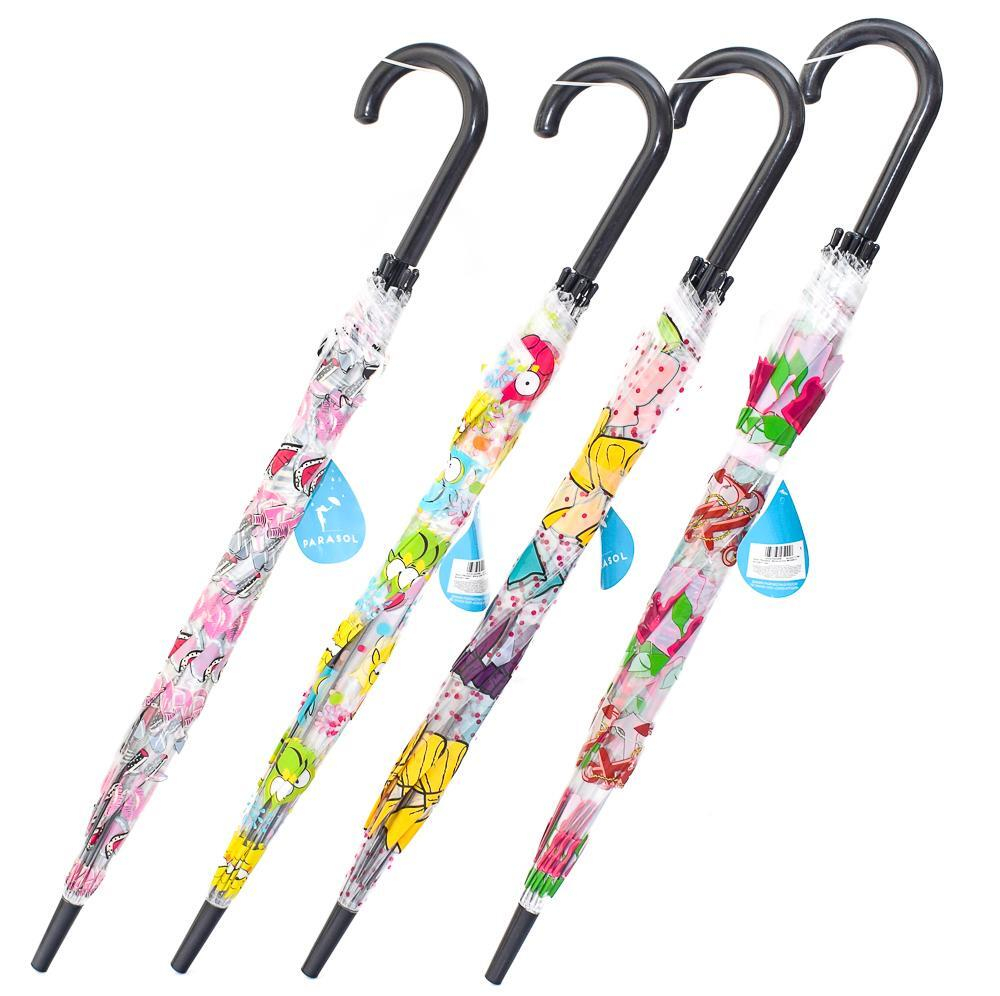 Зонт Parasol 60см купол автомат в ассорт. пакет