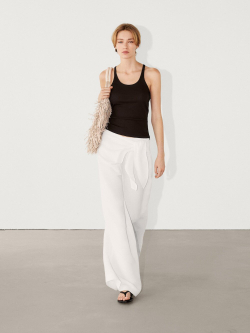 Massimo Dutti Топ из 100% хлопка с бретелями, шоколадный