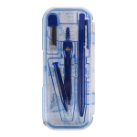 Готовальня 7 предм: циркуль-автомат, стержни, ручка, 4 линейки, пласт.футляр