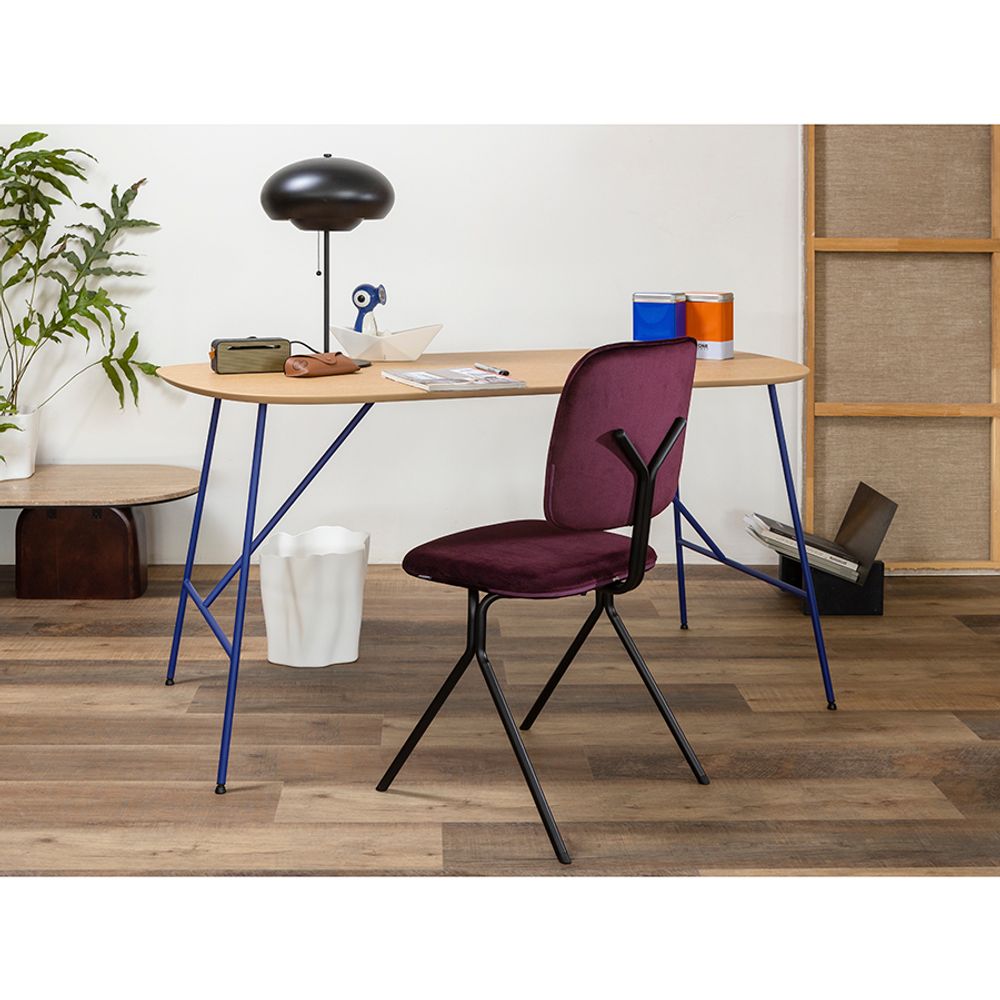 Стул Ror, Y, велюр, черный/пурпурный