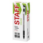 Ручка гелевая с грипом STAFF "College" GP-180, ЧЕРНАЯ, корпус прозрачный, игольчатый узел 0,6 мм, линия письма 0,3 мм, 143016