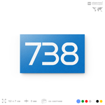 Номер на дверь 738, табличка на дверь для офиса, квартиры, кабинета, аудитории, склада, голубая 120х70 мм, Айдентика Технолоджи