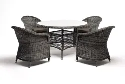 "Равенна" обеденная группа плетеная, цвет графит