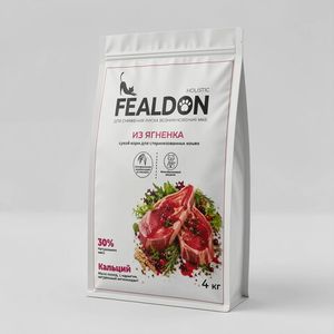 Сухой корм для кошек стерилизованных Fealdon с ягненком, холистик, полнорационный, 400 г