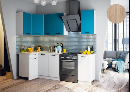 Кухня Техно 1;1*1;8м (белый/атлантик софт; белый снег софт/сонома) Компоновка №6