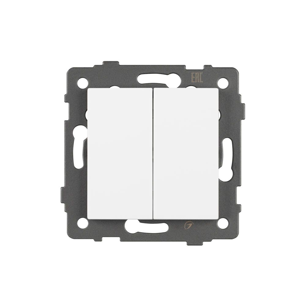 Механизм выключателя двухклавишный непроходной SWT-MK02-PL-WH-V (250V, 10A) (Arlight, -) 049887
