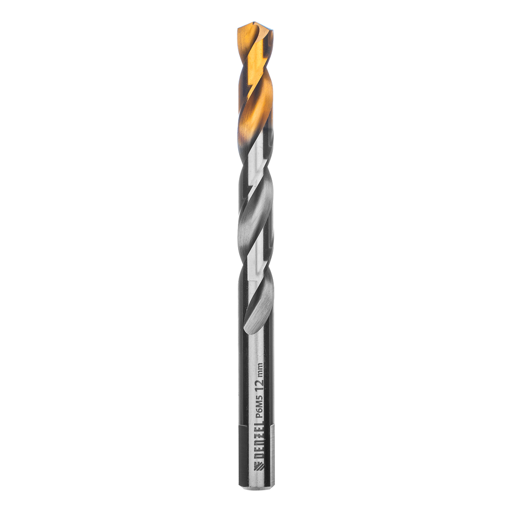 Сверло спиральное по металлу 12 x 151 мм, Р6М5, Golden Tip Denzel
