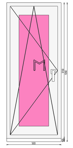 Пластиковое окно 1250 х 500 ТермА Эко + Москитная сетка