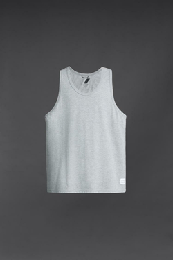 ZARA МАЙКА, СЕРЫЙ С МЕЛАНЖЕВЫМ ЭФФЕКТОМ