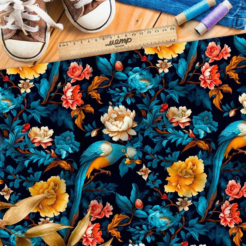 Ткань премиум атлас волшебные чудеса вечера