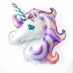 Шар (46"/117 см) Фигура, Голова Единорога, Фиолетовый