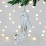 Подвеска «Туфелька королевы» 8*5*10 см, Белый/Золотой блеск