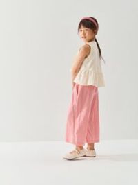 Брюки кюлоты хлопковые "Розовая клетка"