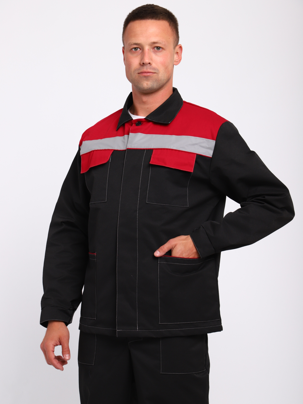 Куртка рабочая летняя Мастер Спецовка Большие размеры черная