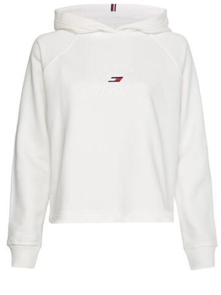 Женская теннисная куртка Tommy Hilfiger Relaxed TH Graphic Hoodie - ecru
