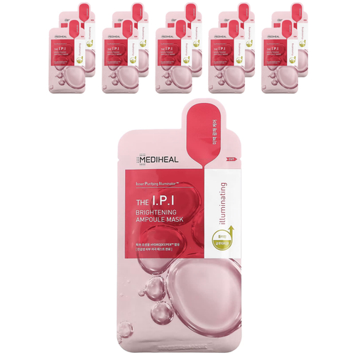 MEDIHEAL, The IPI, осветляющая маска для лица с ампулами, 10 шт., По 25 мл (0,84 жидк. унц.)