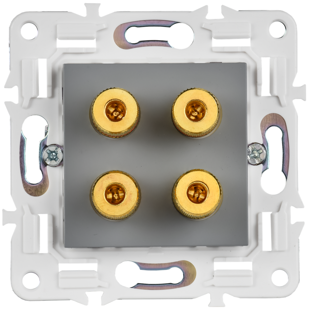 SKANDY Аудиорозетка 4-местная SK-A01Gr серый IEK