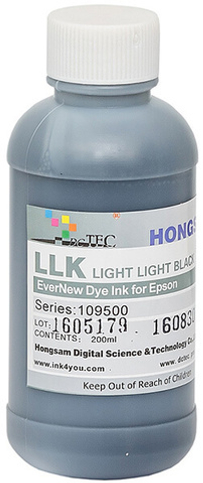 Чернила DCTec — HONGSAM водорастворимые для Epson серия: 109500 - Light Light Black (Светло серый) 200 мл.