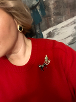 Клипсы с кристаллами и черной вставкой