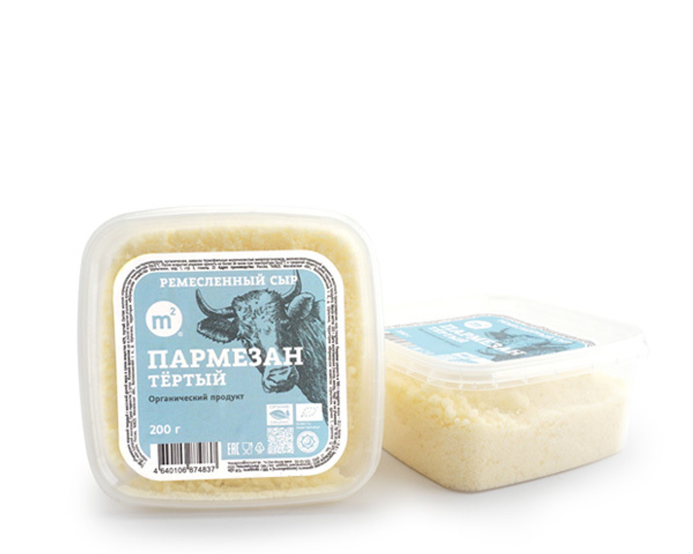 Сыр Пармезан тертый из коровьего молока, м.д.ж. в сухом веществе - 40%, Ферма М2, 200 г