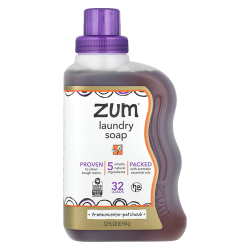 ZUM, Zum Clean, жидкое мыло для стирки с ароматерапевтическим эффектом, ладан и пачули, 940 мл (32 жидк. унции)