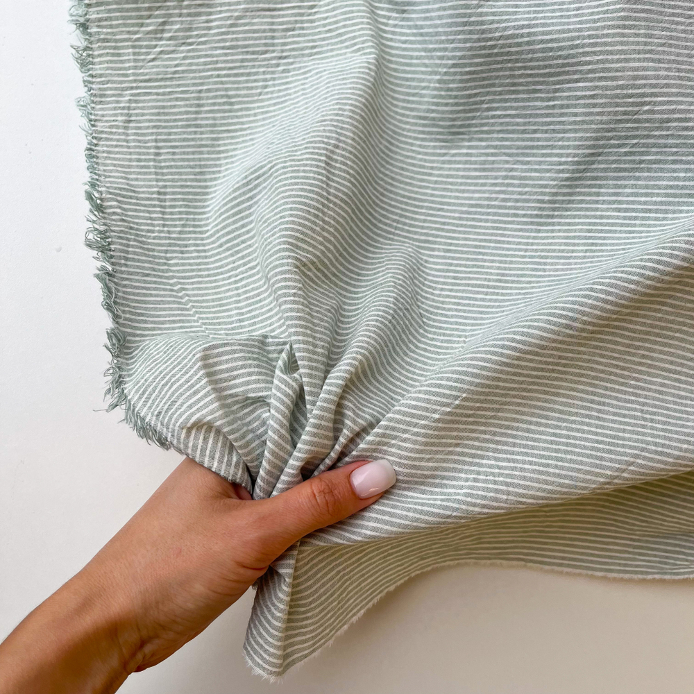 Вареный хлопок 250см. полоска изумруд