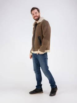 Дубленка мужская натуральная авиатор зимняя Турция