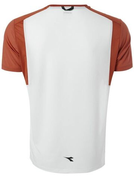 Теннисная футболка Diadora T-Shirt Clay - optical white/mecca orange