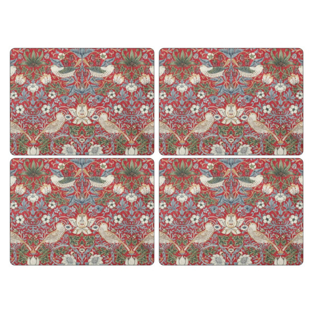 Набор подставок под горячее Pimpernel Дрозды, красный фон 40х29 см, 4 шт