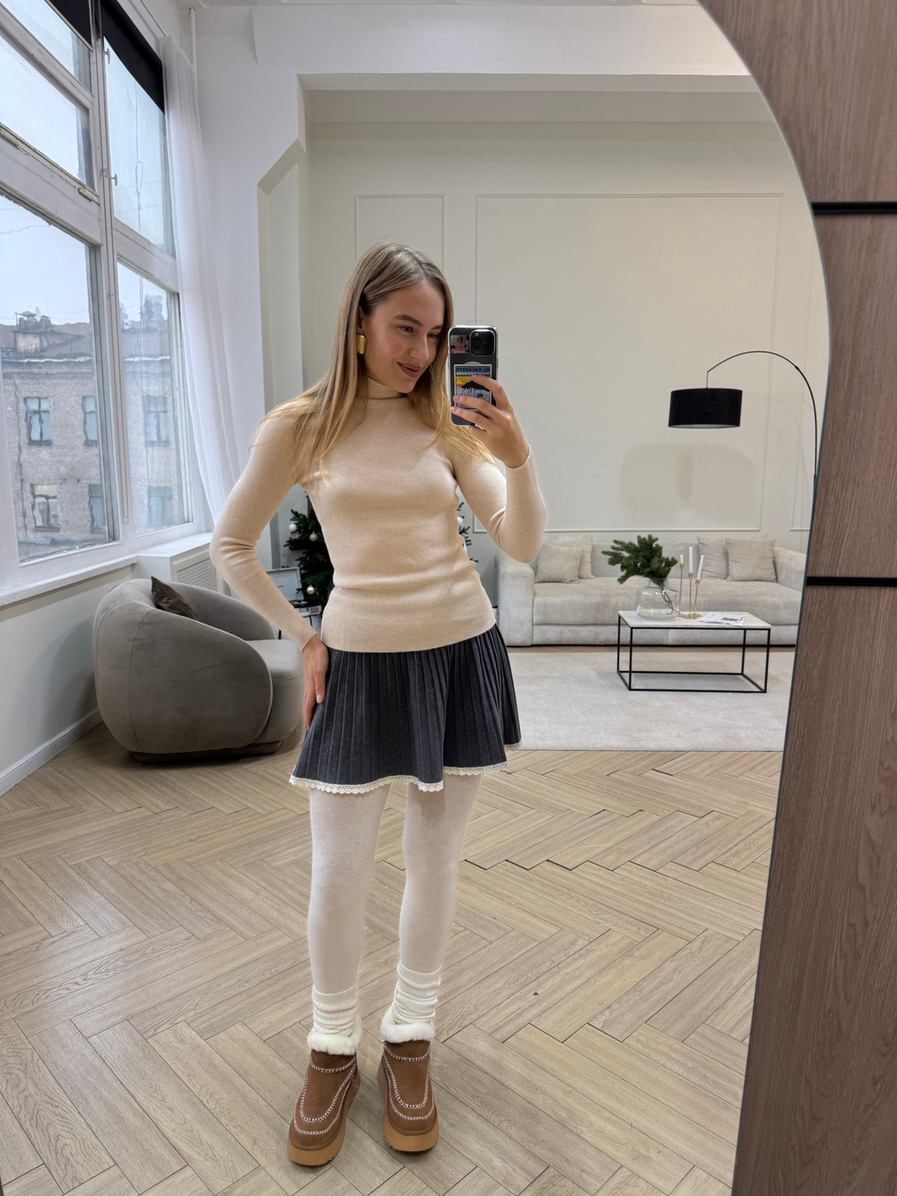 Водолазка молочный