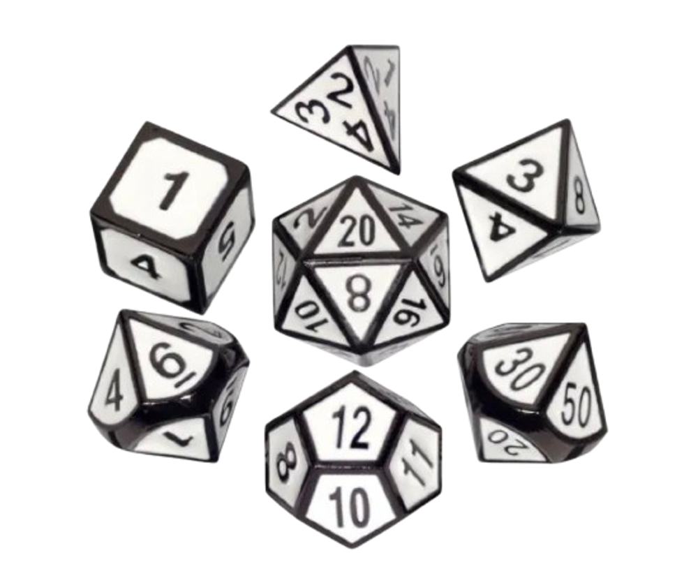 Набор дайсов Stuff-Pro (черный с белой заливкой)