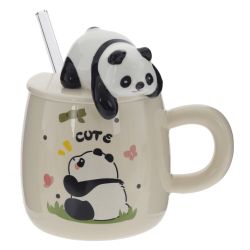 GAEM Кружка с крышкой и трубочкой, 390 мл, L14 W10 H13 см