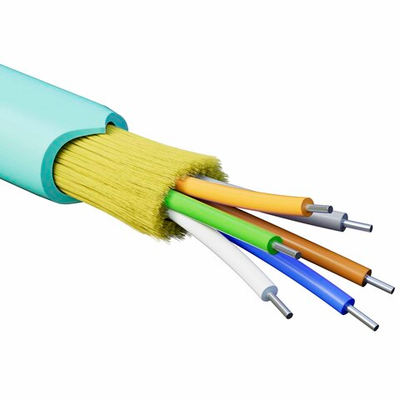 Кабель волоконно-оптический, распределительный, арамидные упрочняющие нити, для внутренней прокладки, нг(A)-HFLTx, 6 ОВ, категорияOM3 (G.651.1) плотный буфер, 0,4 кН, барабан 2000 м