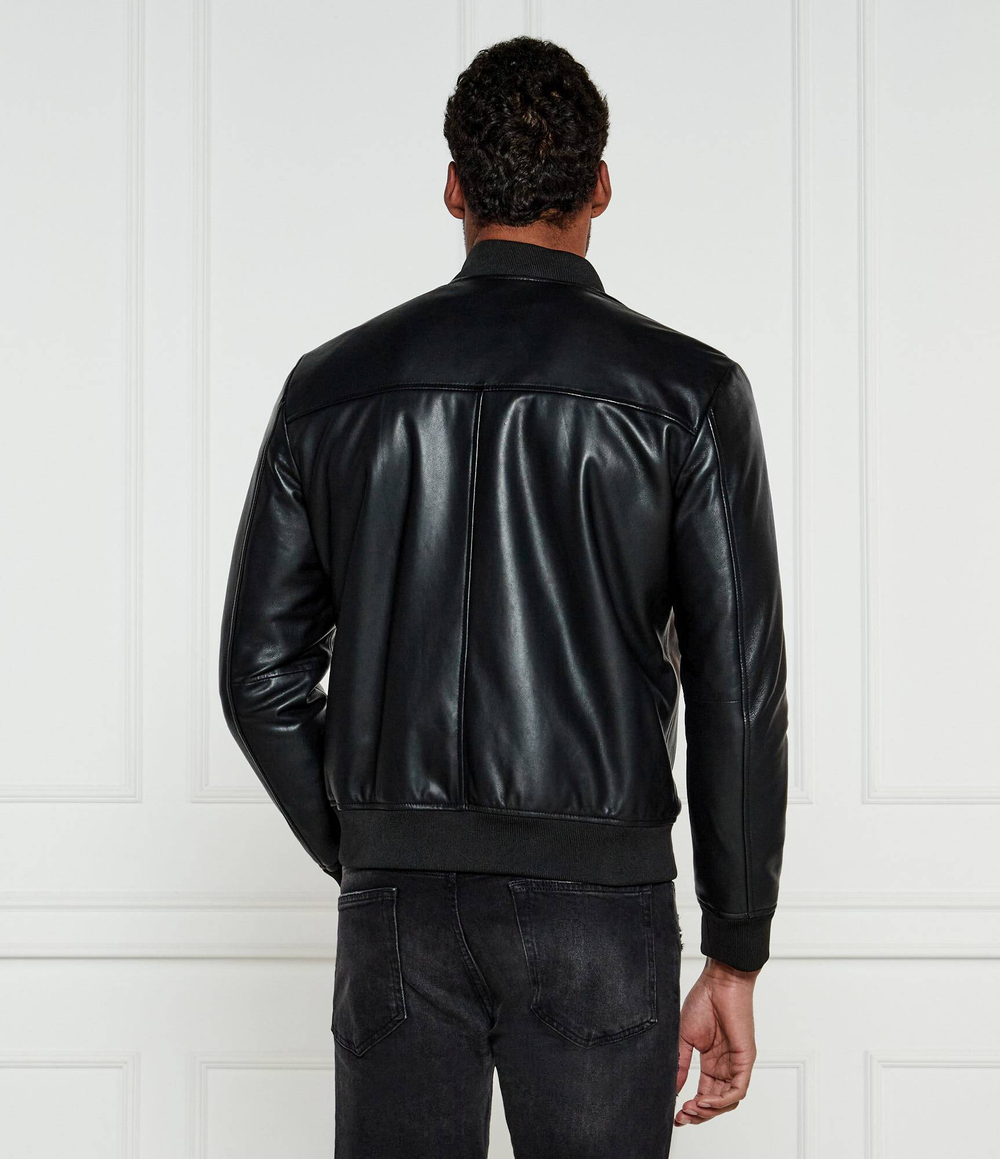 Кожаная куртка бомбер Lenno HUGO - черный(50481934)