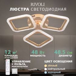 Светильник потолочный светодиодный Rivoli Frida 6190-703 LED 48Вт 3000-6000К с пультом | Rivoli