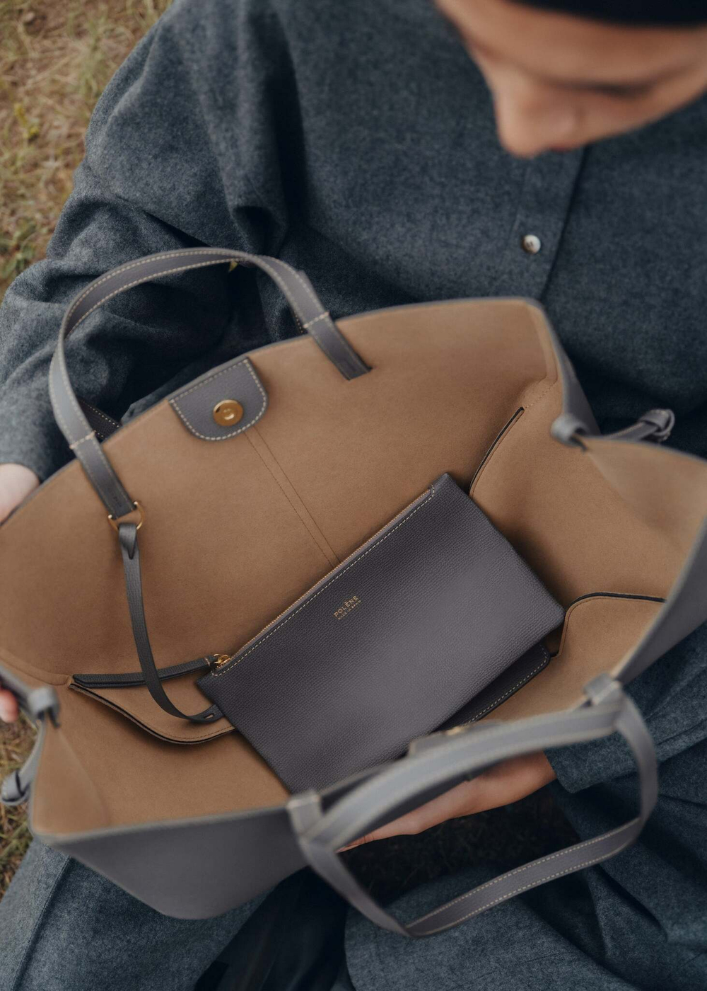 Сумка Polene Cyme EDITION TEXTURED STONE