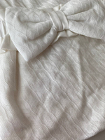 Комплект на выписку "Перышко" 4-пр (плед, комбинезон-кнопка,шапочка, пояс-бант) (Цвет: Бело-розовый)