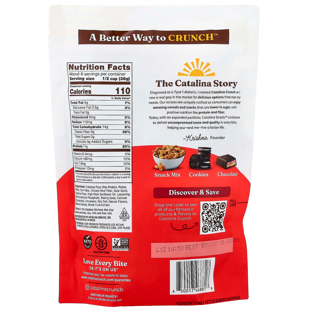 Catalina Crunch, протеиновые хлопья, пончик с яблочным уксусом, 227 г (8 унций)