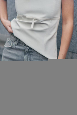 ZARA ПРЯМЫЕ ДЖИНСЫ TRF С ВЫСОКОЙ ПОСАДКОЙ, СЕРЫЙ