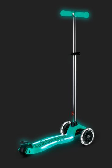 Самокат Maxi Micro Deluxe Glow Plus (светящийся) LED зеленый мармелад