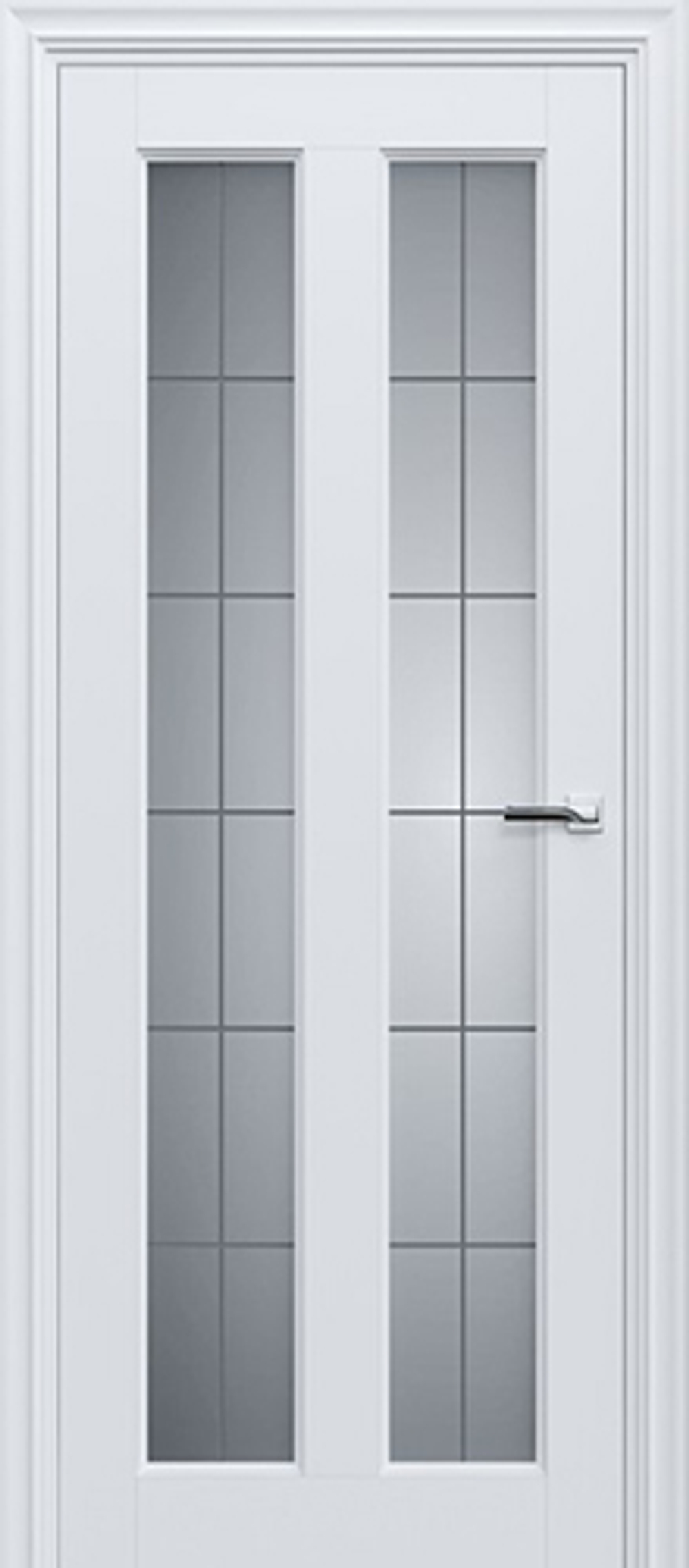 Межкомнатная дверь Статус 612 Белое Английская решётка Белый лед