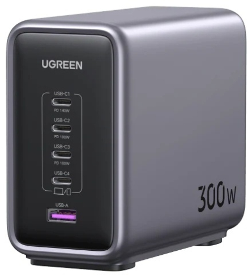 Зарядное устройство Ugreen Nexode 300W 5-Port PD Gan Fast Charger серый