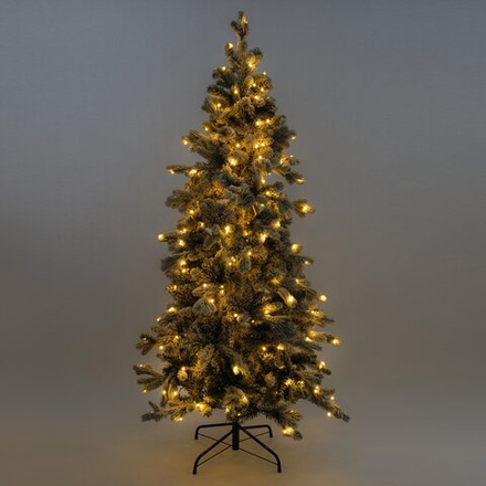 Ель искусственная Андорра 180см, флокированная, 230LED, теплый белый свет, ПЭ+ПВХ